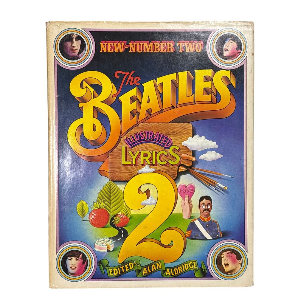Vintage 1971 Book 1st Ed. The Beatles Illustrated Lyrics 2 Hardcover Collectors
